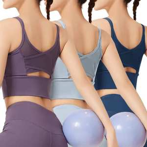 Sujetador deportivo reversible para mujer, ligero, transpirable, de cuello alto, a prueba de golpes, para yoga y fitness, venta al por mayor, personalizado - Product Image 4