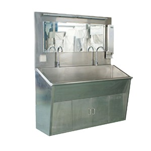 Plan de travail en acier inoxydable avec lavabo double 1500x600x1800mm pour usage médical - Product Image 3