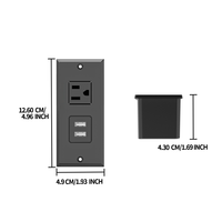 Multiprise encastrable compacte avec station de charge dissimulée et ports USB intégrés pour bureau
