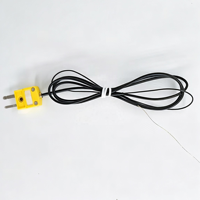 Capteur de température à thermocouple de type K haute précision avec mini-prise jaune, câble isolé en PVC fin, OEM ODM personnalisé
