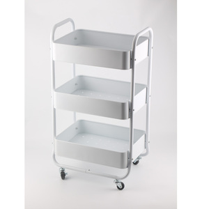 Chariot de rangement mobile à 3 niveaux Chariot de papeterie en métal - Product Image 2