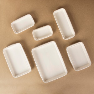 Giấy Kraft Sushi Hộp Ăn Trưa Pet nhựa nắp khay vuông tấm cho thực phẩm cho bánh sô cô la Snack Cookie Sandwich in Offset - Product Image 4