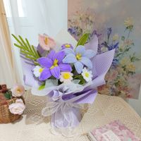 Bouquet de fleurs artificielles mélangées torsadées au crochet, fait main, lavable, respectueux de l'environnement, cadeau idéal pour la remise des diplômes et Pâques