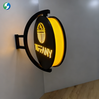 Caja de Luz LED Publicitaria de Doble Cara 3D de Aluminio para Montaje en Pared, Giratoria, Impermeable para Exteriores