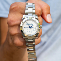 Qui s'en soucie, je suis déjà en retard ! Montre automatique de luxe classique pour homme NH35, bracelet en acier inoxydable, logo personnalisé.