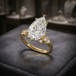 แหวนเพชรทรงลูกแพร์เพาะเลี้ยงในห้องปฏิบัติการ เงินแท้ 925 ทอง 9K 14K 18K เครื่องประดับสำหรับผู้หญิงสุดหรูสำหรับงานหมั้นและงานแต่งงาน - Product Image 1