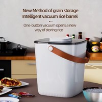 Distributeur de grains de riz sous vide intelligent alimenté par USB Boîte de rangement Grand conteneur étanche à l'humidité Réfrigérateur ménager à grains de riz