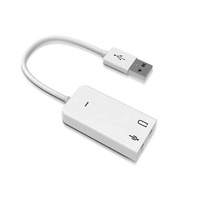 Kabel Adaptor Audio Splitter USB 2.0 ke Jack 3.5mm 2in1, Virtual 7.1 Channel 3D, Kartu Suara Antarmuka USB untuk Notebook