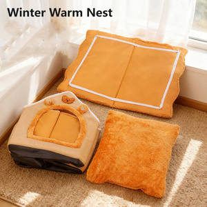 Cute House Shaped Pet <b>Bed</b> Winter Warm Plush <b>Nest</b> for Cats Small Dogs Removable Washable Cover Non-Slip Bottom All Season Use - Product Image 5