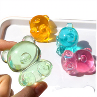 Porte-clés Squishy Ours Gommeux à Remontée Lente, Anti-stress, Jouet Sensoriel Apaisant en Mousse PU, Breloque de Sac, Pendentif, Anneau de Clés Unisexe 14