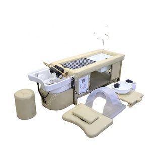 KISEN New Design Head Spa Durable Moxibustion Health Bed Thai Japanese Spa Shampoo Bed Bowl With Foot <b>Bath</b> for Salon Spa Hotel - Product Image 1