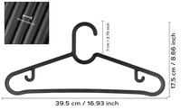 Cintre en plastique noir à un niveau moderne Crochet en matériau PP PC pour le stockage de la veste Cintre en plastique économique Papier carton