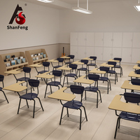 Chaise d'entraînement confortable, durable et écologique avec tablette d'écriture, petite table, idéale pour l'école, le bureau, les réunions, la chambre et le salon
