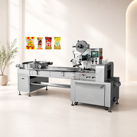Machine d'emballage de bonbons en forme de coussin entièrement automatique à grande vitesse, équipement d'emballage de bonbons gélifiés et de bonbons durs