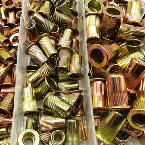 Baiguluo Rivet Nuts M3 M4 M5 M6 M8 M10 Color Zinc Plated Flat Head Striped Set 230pcs For Metal Assembly - Product Image 3