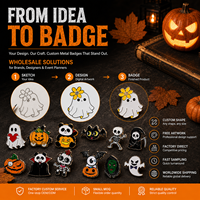De l'idée au badge : Épingles émaillées personnalisées pour Halloween, conception gratuite, échantillonnage rapide, OEM ODM, fournisseur direct d'usine en gros, badge métallique