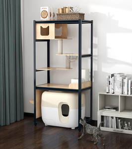 Résidence d'intérieur moderne de luxe pour animaux de compagnie Rectangle raffiné Matériaux écologiques Bois massif avec fermeture à bouton-pression pour chats et chiens - Product Image 2