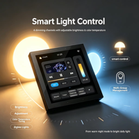 Interrupteur intelligent Tuya pour maison connectée de 4 pouces, mini panneau de commande Zigbee avec 8 interrupteurs, 8 scènes, 3 commandes de rideaux et 1 commande de thermostat AC