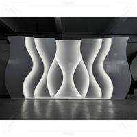 Arche de mariage en PVC de haute qualité, panneau de fond incurvé LED à vagues blanches, design créatif et stupéfait