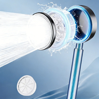 Pommeau de douche de style européen en acier inoxydable chromé de haute qualité à 9 fonctions, haute pression, brossé, grand modèle moderne