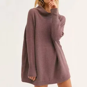 2024 Fall Sexy Sweater Dresses Cotton Women Long Sleeve Sweater Dress 1 Piece Cute Knitted Sweater Dress Women Clothing