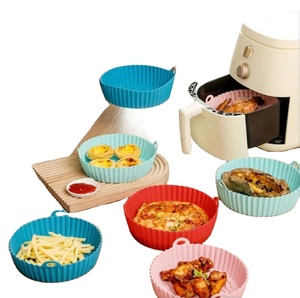 Forros de silicona reutilizables para freidora de aire, cuenco de cesta, alfombrillas para hornear, bandeja de almohadilla, freidora de aire, olla de silicona para freidoras de aire, revestimiento de sartén de silicona - Product Image 3