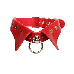 Personalized Bohemian Gothic Punk Leather Collar <b>Necklace</b> with Round O-<b>Ring</b> Pendant for Halloween - Product Image 3