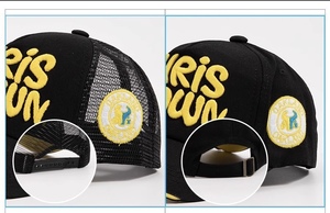 Casquette de baseball personnalisée pour enfants, rose vif, 5 panneaux, broderie 3D, fermeture à pression, en polyester et maille, style hip-hop, livraison gratuite - Product Image 3