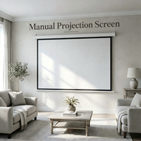 Écran de projection manuel rétractable 100 pouces 4:3 avec structure autobloquante pour l'affichage de contenu pédagogique en classe