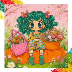 DP-016 Kit <span class=keywords><strong>Pittura</strong></span> Diamante con Stampa Ragazza Carina, Resina Ecologica, Ricamo su Tela, Quadri 5D Personalizzati - Product Image 1