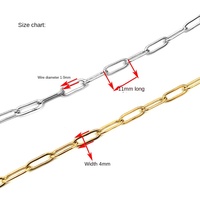 Chaîne longue à maillons ovales en acier inoxydable plaqué or 18 carats pour sac à main femme, composants de bijoux