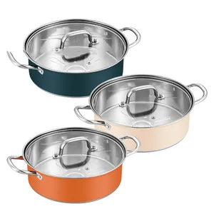 Multifunctional Scene Use Thickened Stainless Steel Soup Pot Household Pot Large Capacity Clear Soup Stew Pot Gift Pack