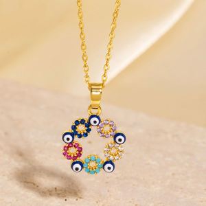 Wholesale Fashion Blue Jewelry Turkish <b>Devil</b> Evil Eye Necklace Turkey for Sweater Chain <b>Accessory</b> - Product Image 3