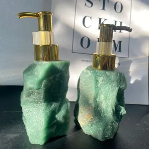 Bouteille de distributeur de savon de shampooing Bouteille de parfum en oeil de tigre brut en cristal de pierres précieuses de quartz