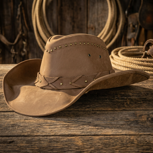 Sombrero de Vaquero de Cuero Genuino Personalizado OEM de BS International, Ecológico, Informal, para Exteriores, Playa, Protección Solar, Viajes, Unisex - Product Image 1