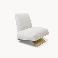 Fauteuil d'appoint de luxe moderne, fauteuil de bureau à domicile personnalisé, fauteuil de salon, siège de détente avec support métallique pour villa haut de gamme
