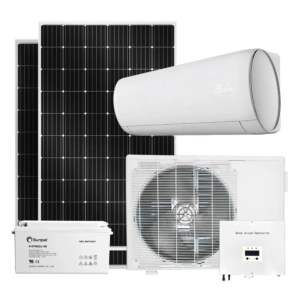 Sunpal Split Muur Gemonteerd Off Grid Zonne-Energie AC Airconditioner Systemen 220V Huishoudelijke Kamer Air Minisplit Conditionering