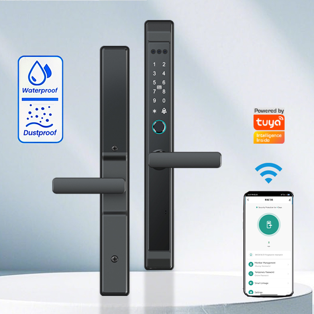 New Waterproof 85 Series Mortise Aluminum Alloy Fingerprint Password NFC Tuya Cloud Wi-Fi Smart Sliding Door Lock