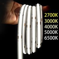 Bandes LED COB en cuivre à 320 perles, 8 mm de large, protection IP20, alimentation 12V/24V, blanc chaud, rétroéclairage LED dimmable pour éclairage paysager