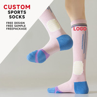 Chaussettes de compression de haute qualité Chaussettes de course sans couture à mollet extra large Chaussettes de sport de course durables Compression