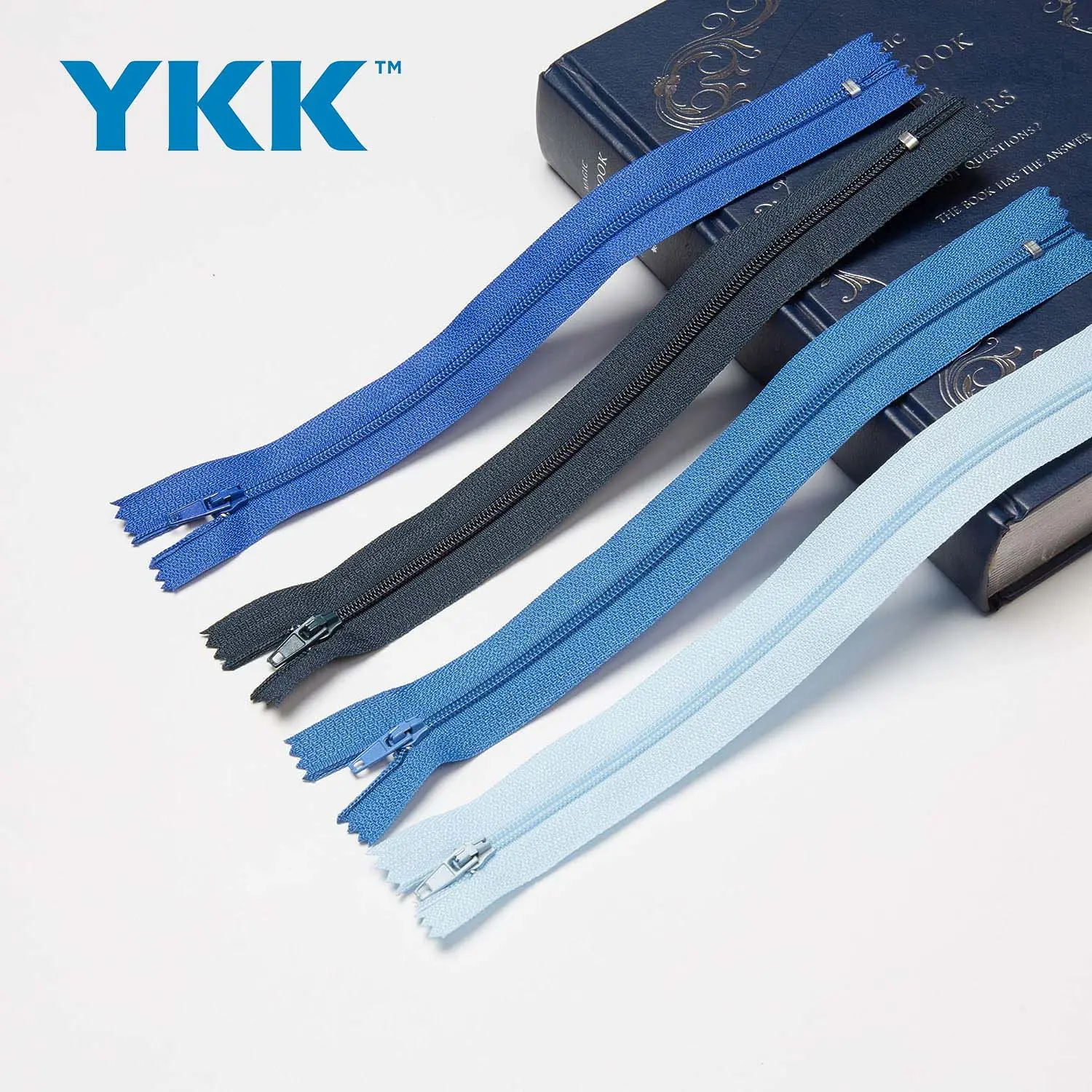 YKK inventario all'ingrosso colorato cucito Nylon resina Zip pressore piede bobina cerniere YKK cerniera Nylon