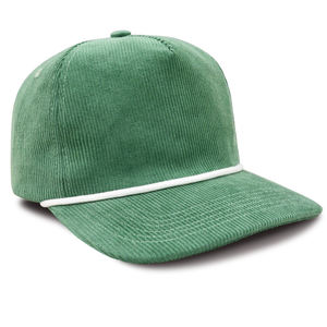 Gorra de Béisbol Deportiva Verde de 5 Paneles con Cierre a Presión, Estilo Moderno, Ajustable, de Pana Estructurada, Fabricada por un Fabricante de Gorras - Product Image 4