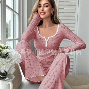 Pyjamas à manches longues sexy et décontractés, style européen et américain, best-sellers transfrontaliers pour l'automne et l'hiver - Product Image 4