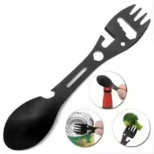 Cuchara y Tenedor para Exteriores, Herramienta Versátil para Acampar, Ligera, con Abrebotellas, para Supervivencia, Táctica y Uso General - Product Image 6