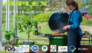 AUPLEX XXL Kamado SS Estación al aire libre incorporada Almacenamiento Moderno 21-<span class=keywords><strong>27</strong></span> \ "Smoke BBQ Grill Table Asador De Carbon Parrilla BBQ Grill - Product Image 6