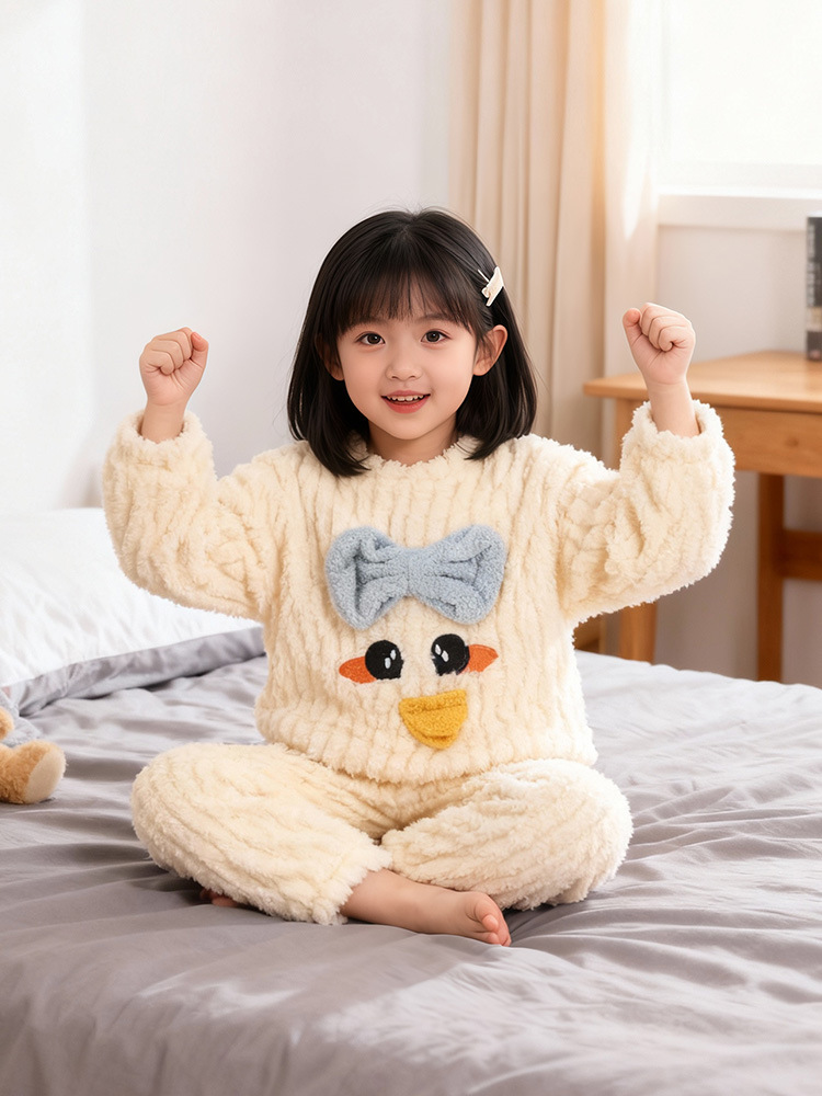 Little duck plush suit-beige