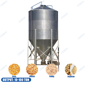 Torre de Alimentación de Acero Galvanizado Personalizada de 275 g/m2, Silos de Almacenamiento de Maíz, Trigo y Arroz de 10-100 Toneladas para Línea de Alimentación Agrícola o Molino de Harina - Product Image 1