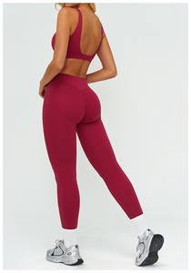 ชุดออกกำลังกายสำหรับผู้หญิง 6 ชิ้น เสื้อชั้นในกีฬาแบบปรับได้รุ่นใหม่ล่าสุด พร้อมกางเกงโยคะ ระบายอากาศได้ดี สีพื้น - Product Image 5