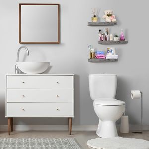 <span class=keywords><strong>Estantes</strong></span> <span class=keywords><strong>flotantes</strong></span> de bambú modernos para uso <span class=keywords><strong>en</strong></span> pared como almacenamiento de ollas sobre el inodoro <span class=keywords><strong>en</strong></span> <span class=keywords><strong>la</strong></span> <span class=keywords><strong>cocina</strong></span>, dormitorio y baño - Product Image 3