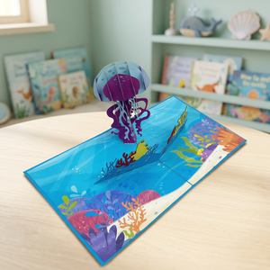 Best Seller 3D Pop <b>up</b> Jellyfish Card Handicraft Paper Laser Cut Animal Style New Year Gifts Vietnam - Product Image 4